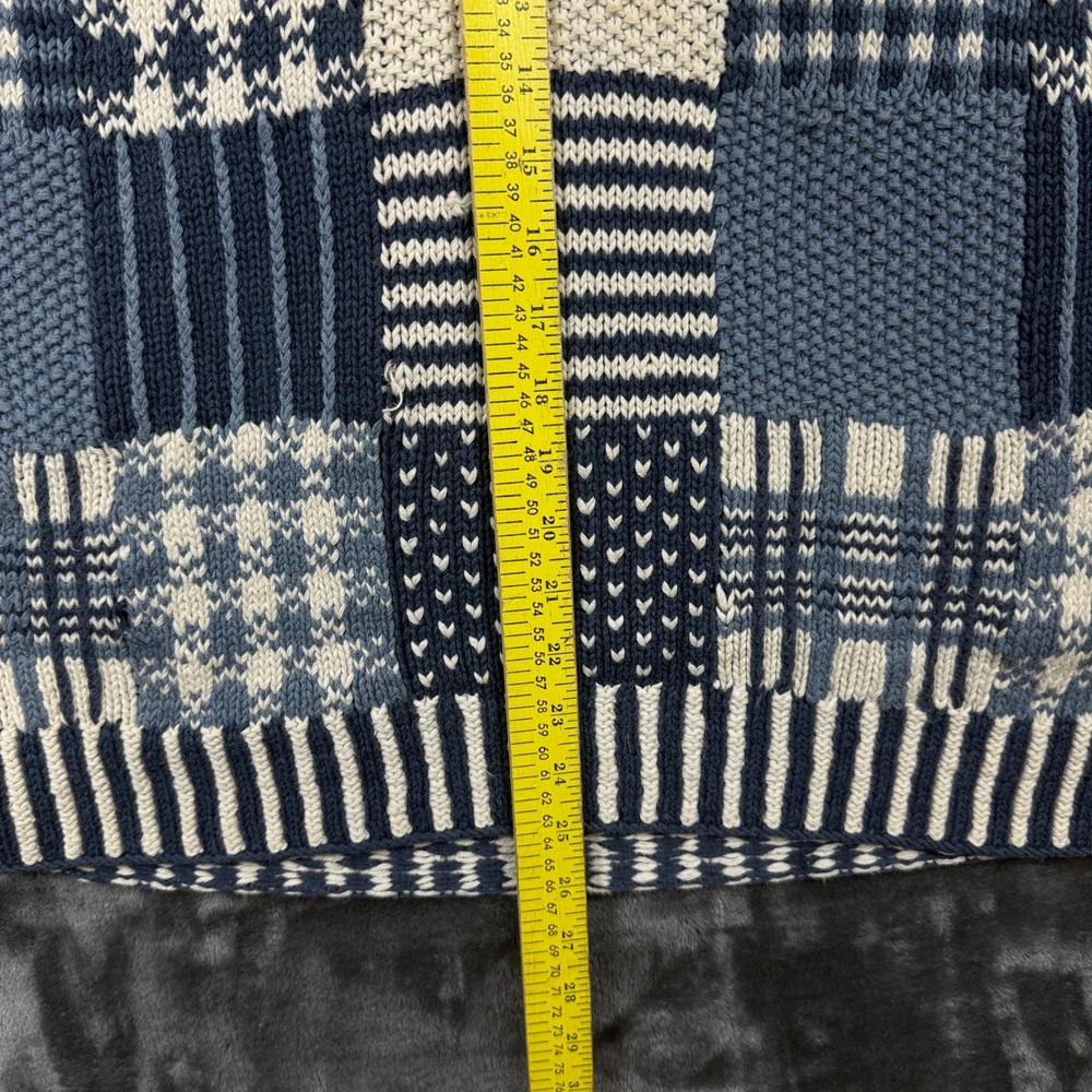 Paul Harris Design Patchwork Sweater Womens Small Blue Hand Knitted Cottagecore - Picture 3 of 8